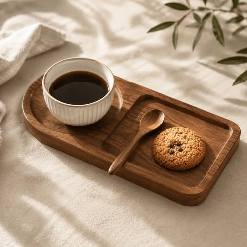 Acacia wood serving tray for dining table and home décor