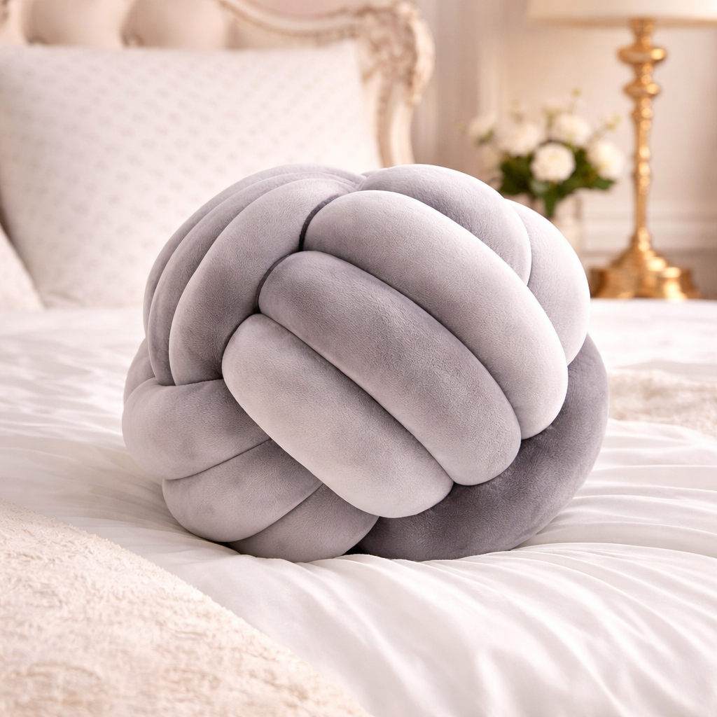 Art Deco Knot Pillow – Decorative Soft Cushion for Sofa & Home Decor