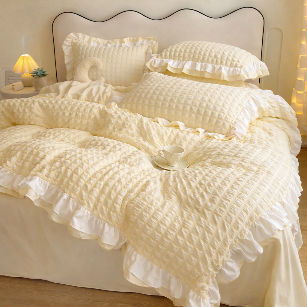 Seersucker Duvet Cover Set – 3 Piece Soft Bedding Set