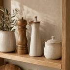 Ceramic oil dispenser bottle for elegant kitchen storage and table serving