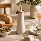 Ceramic oil dispenser bottle for elegant kitchen storage and table serving