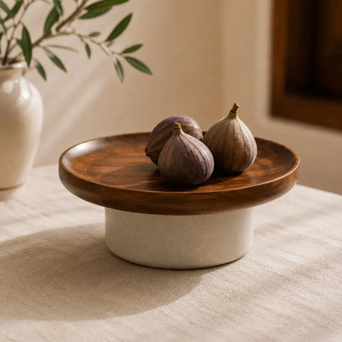 Ceramic pedestal serving stand for elegant table presentation and home décor