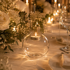 Round Glass Candle Holder – Decorative Table Accent