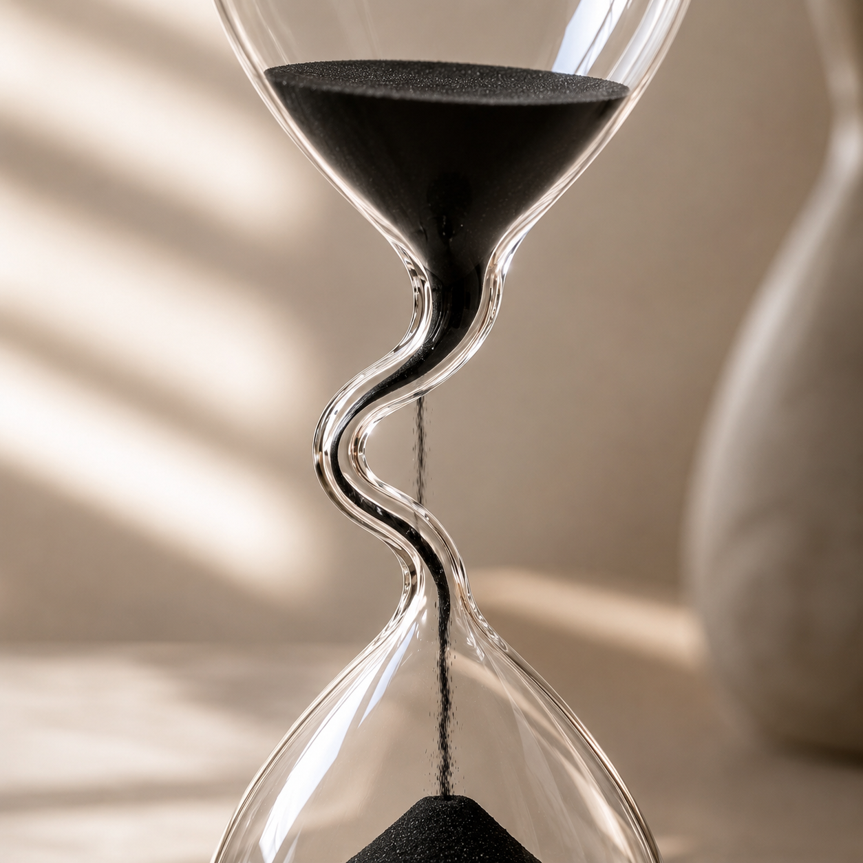 Modern Glass Hourglass Decor