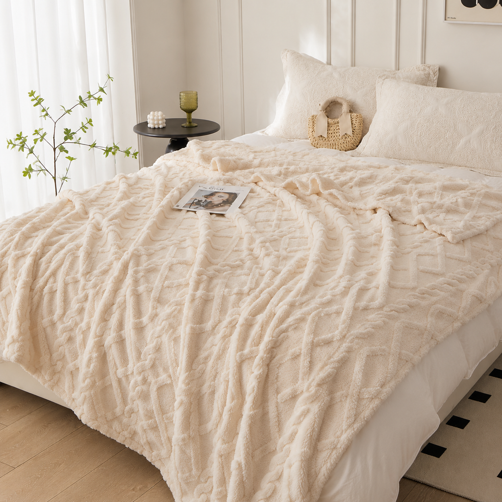 Soft Coral Fleece Blanket
