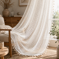 Boho Tassel Sheer Curtains