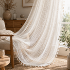 Boho Tassel Sheer Curtains