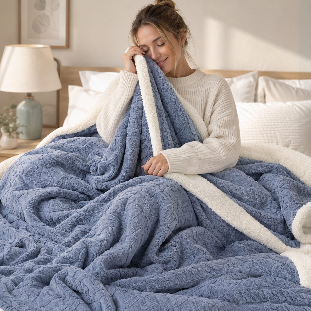 Soft Lamb Velvet Throw Blanket