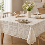 Antique Lace Embroidered Tablecloth