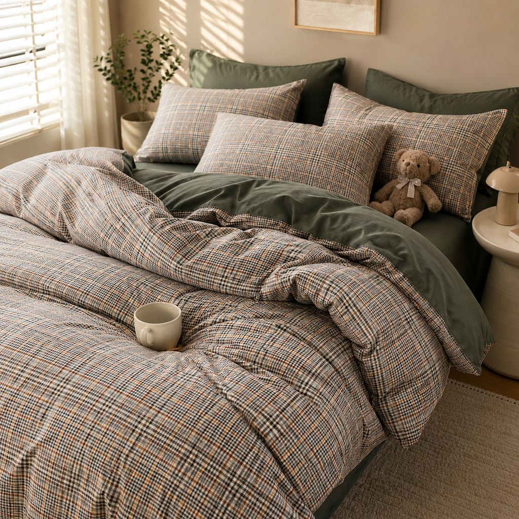 Nordic Plaid Luxury Bedding Set