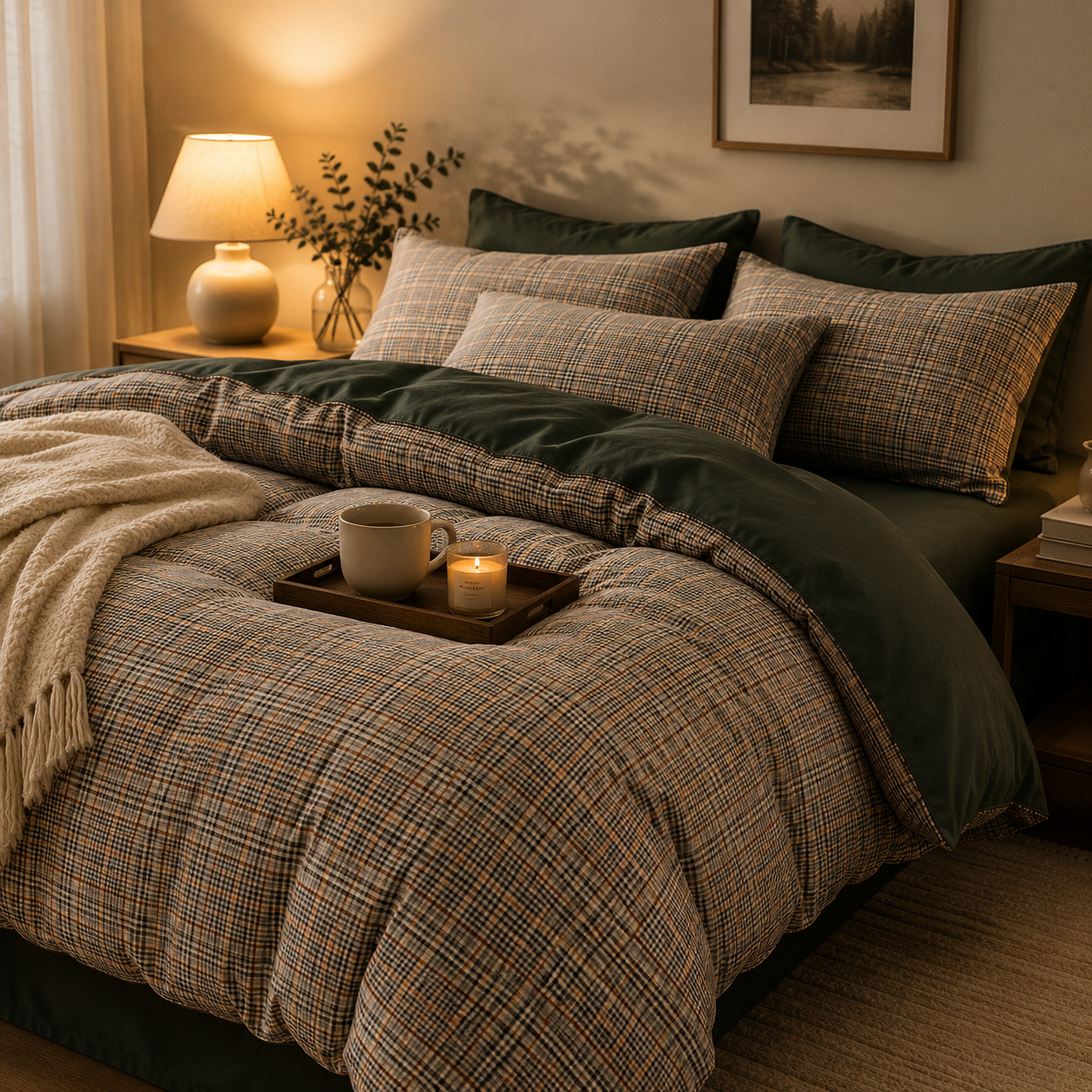 Nordic Plaid Luxury Bedding Set