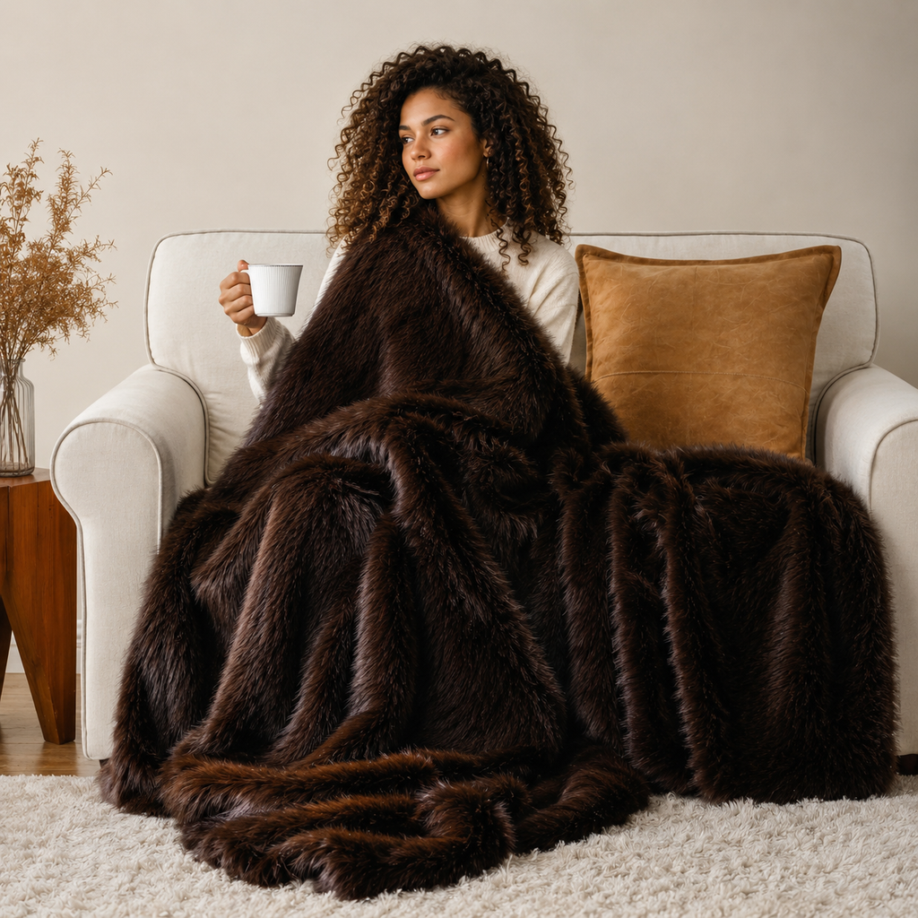Luxury Faux Fur Throw Blanket