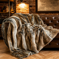 Luxury Faux Fur Plaid Throw Blanket