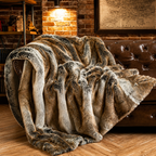Luxury Faux Fur Plaid Throw Blanket