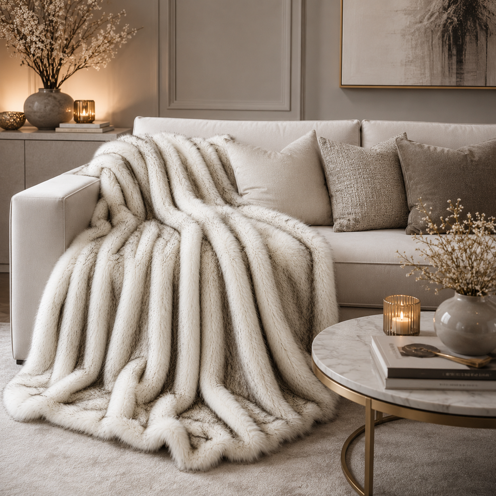 Luxury Faux Fur Blanket – Soft Plush Winter Throw Blanket