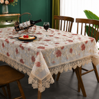 Luxury Embroidered Lace Tablecloth – Elegant Rectangular Table Cover