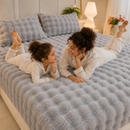 Fluffy Plush Fitted Bed Sheet – Winter Warm Rabbit Fleece Mattress Cover