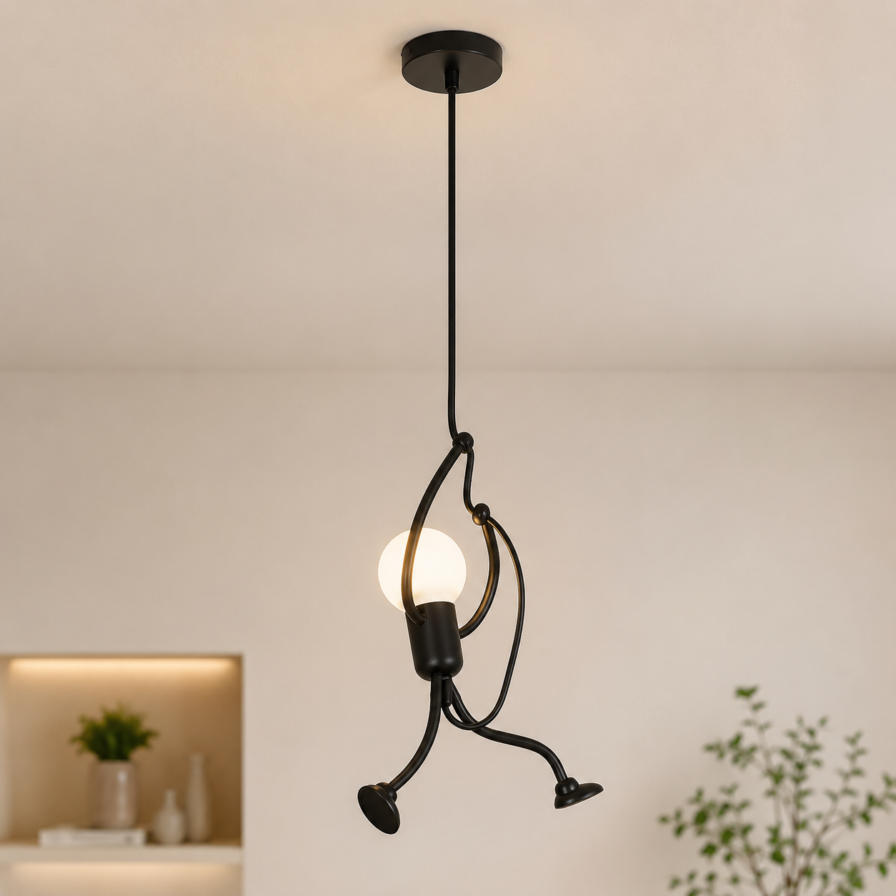 Little Man Pendant Light – Decorative Iron Ceiling Lamp