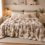 Luxurious Faux Rabbit Fur Blanket – Soft Warm Throw Blanket