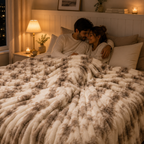 Luxurious Faux Rabbit Fur Blanket – Soft Warm Throw Blanket