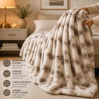 Luxurious Faux Rabbit Fur Blanket – Soft Warm Throw Blanket