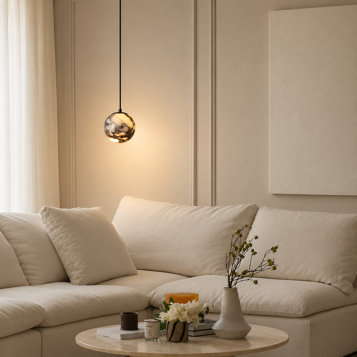 Marble Pendant Light – Decorative Hanging Lamp