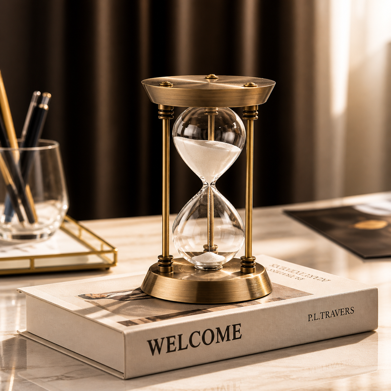 Nordic Metal Hourglass Timer – Decorative Sand Timer for Desk & Home Décor