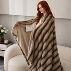 Luxury Plush Throw Blanket – Soft Textured Coffee Finish