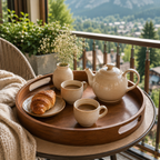Round Bamboo Serving Tray – 40cm Decorative Tray