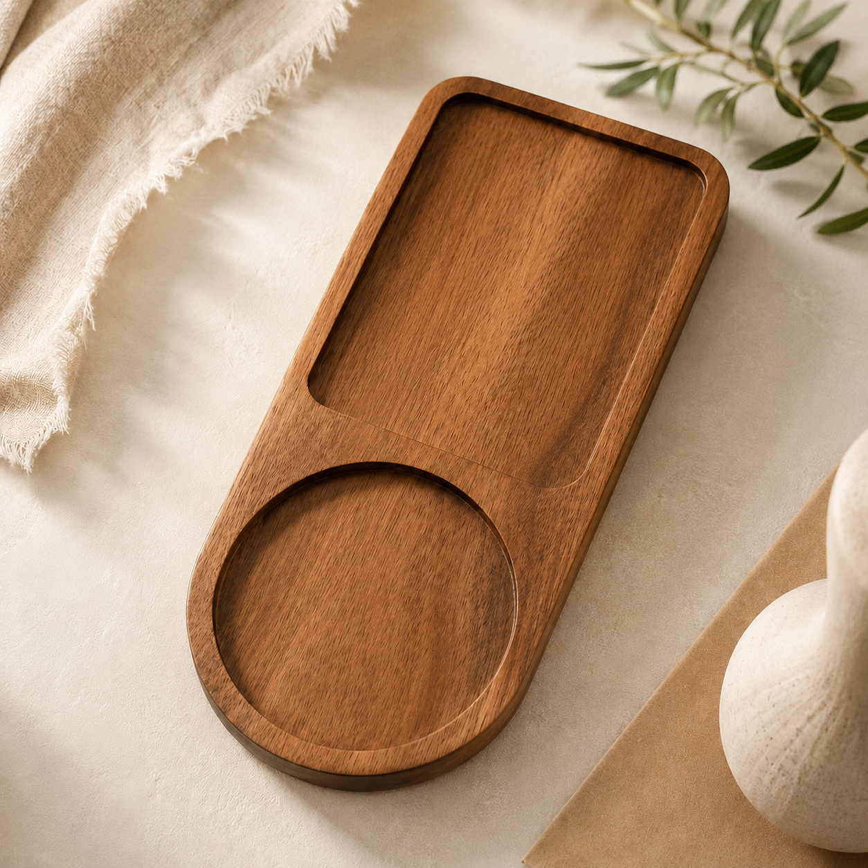 Acacia Wood Serving Tray – Decorative Wooden Tray