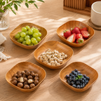 Wood Grain Serving Bowl Set – 5 Pieces