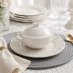 Embossed Covered Porcelain Bowl – 280ml