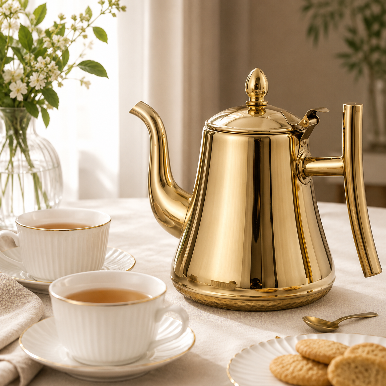 Stainless Steel Tea Pot with Infuser – 2L