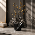 Sculptural Black Ceramic Vase