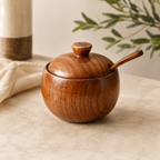Wooden Spice Jar with Spoon