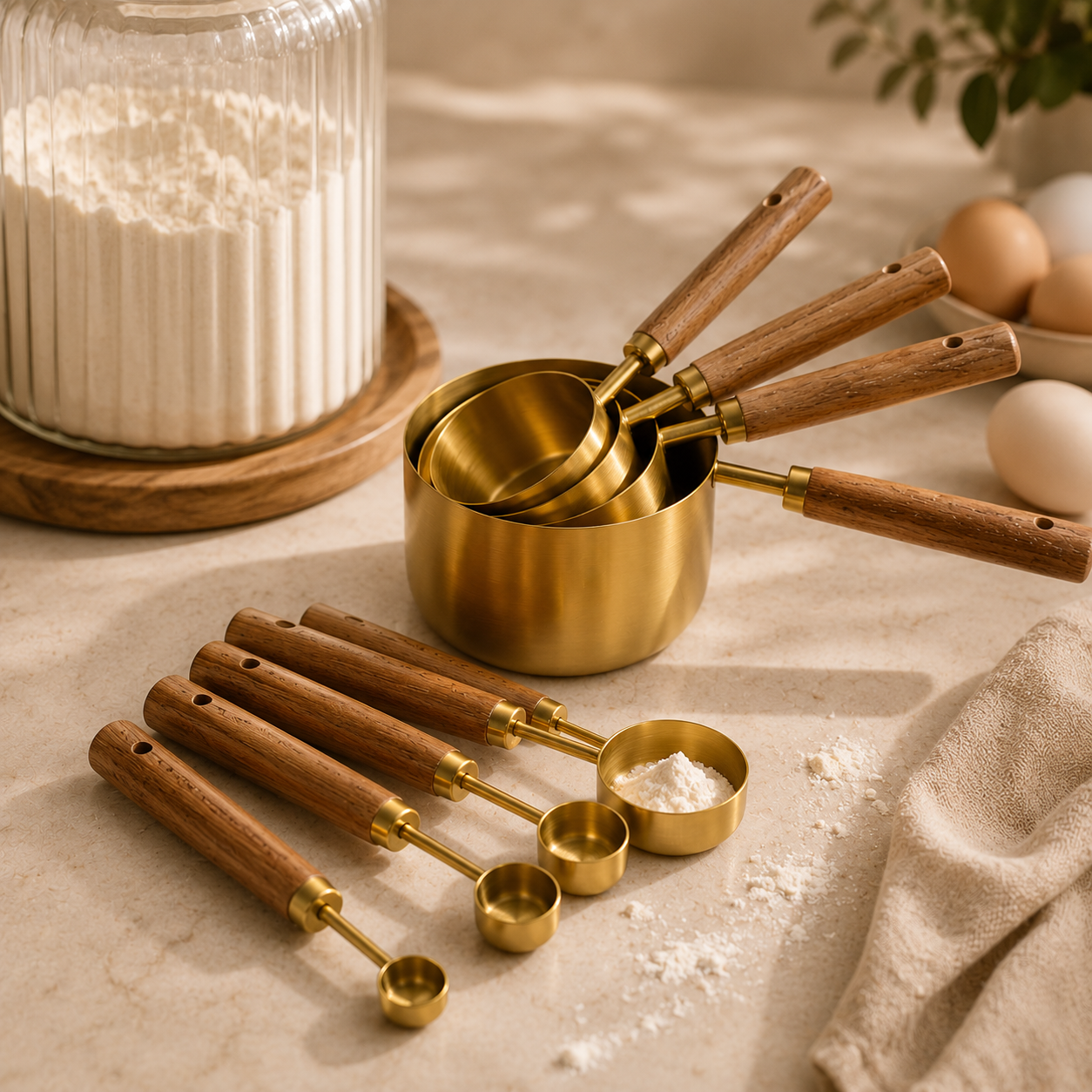 Gold Measuring Spoon Set – 8 Pieces