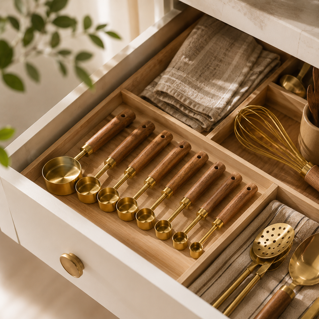 Gold Measuring Spoon Set – 8 Pieces