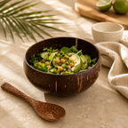 Coconut Bowl with Wooden Spoon Set