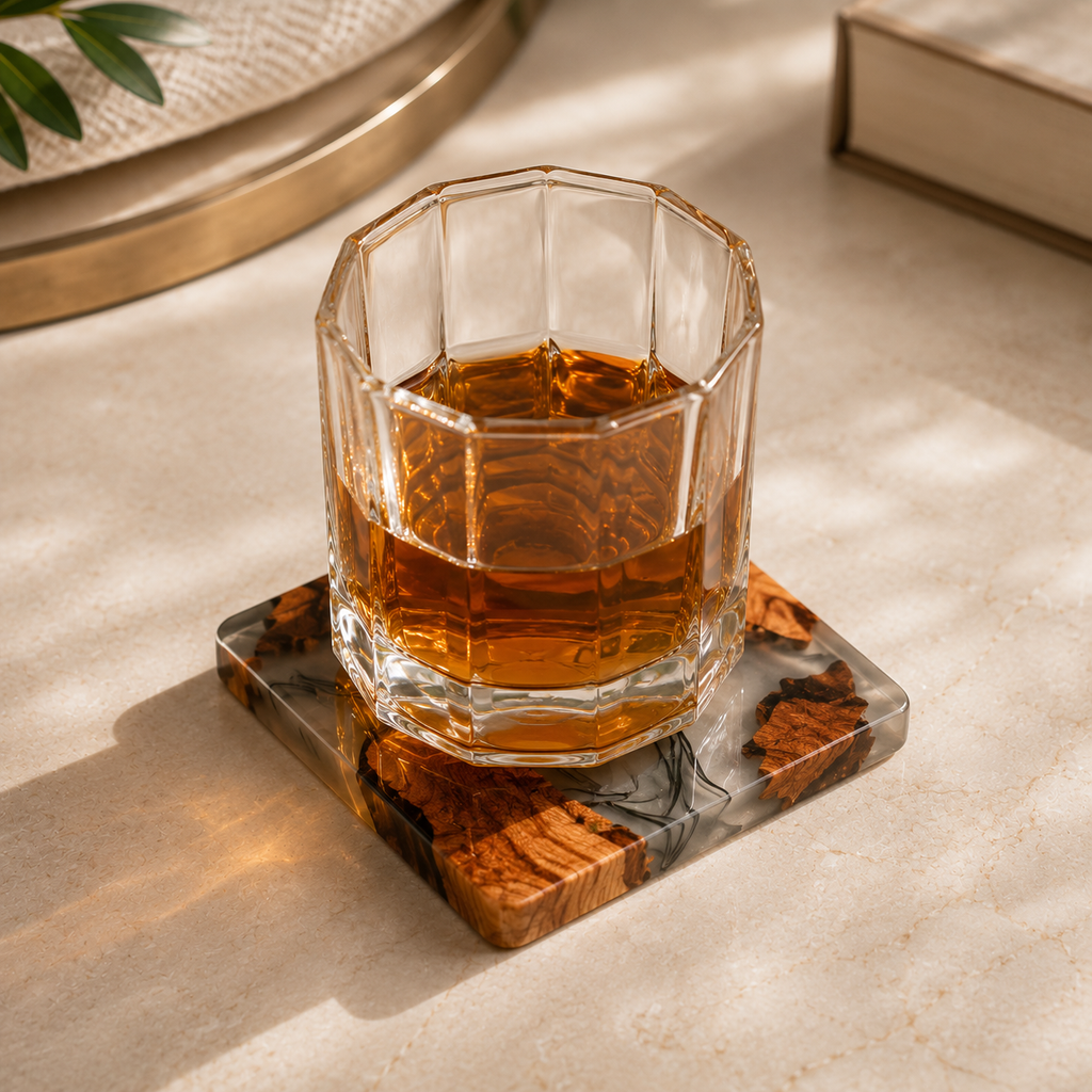Wood & Resin Square Coaster