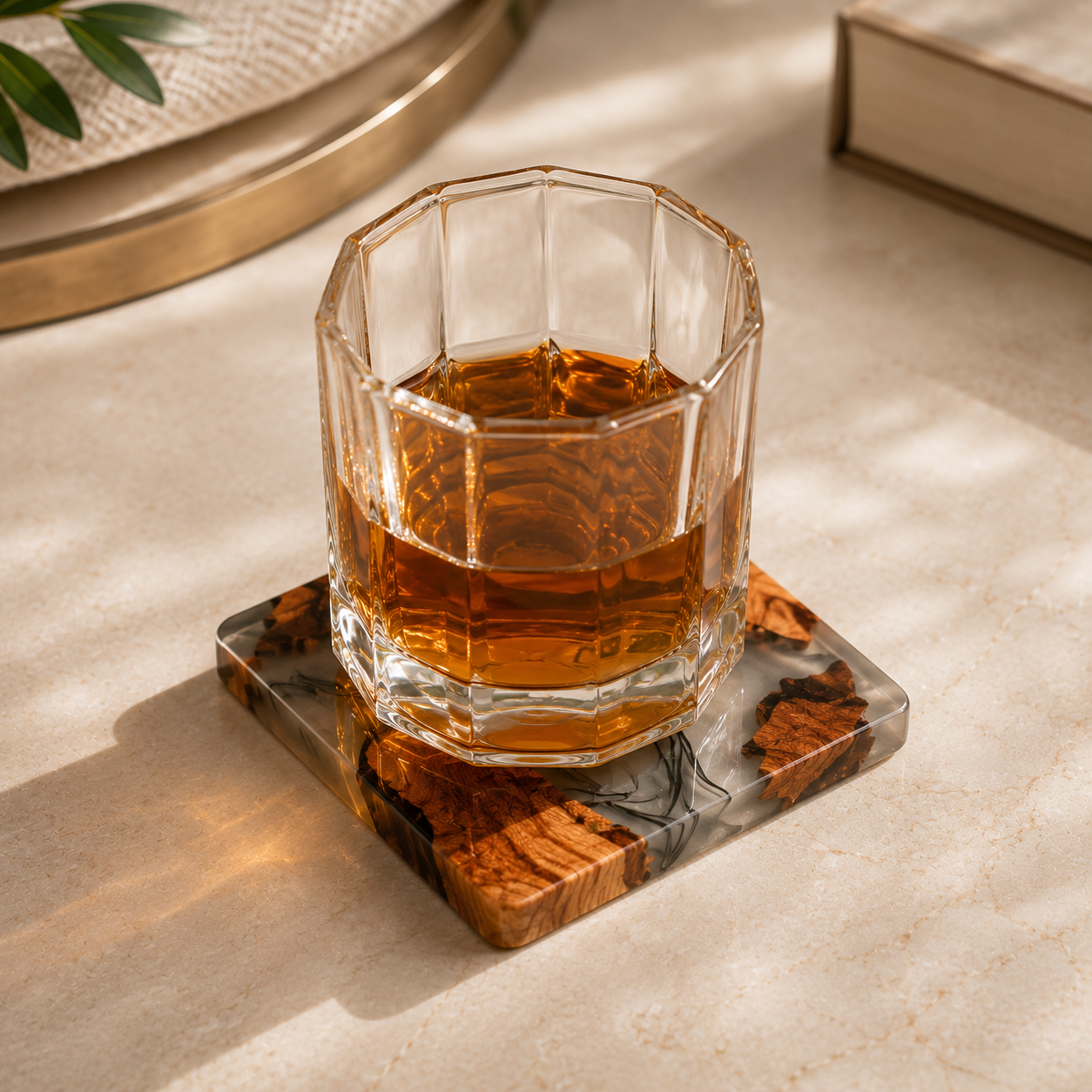 Wood & Resin Square Coaster