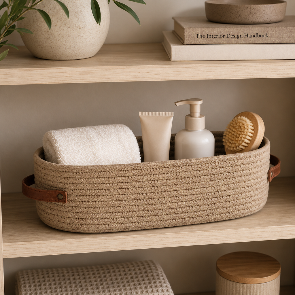 Woven Storage Basket with Handles