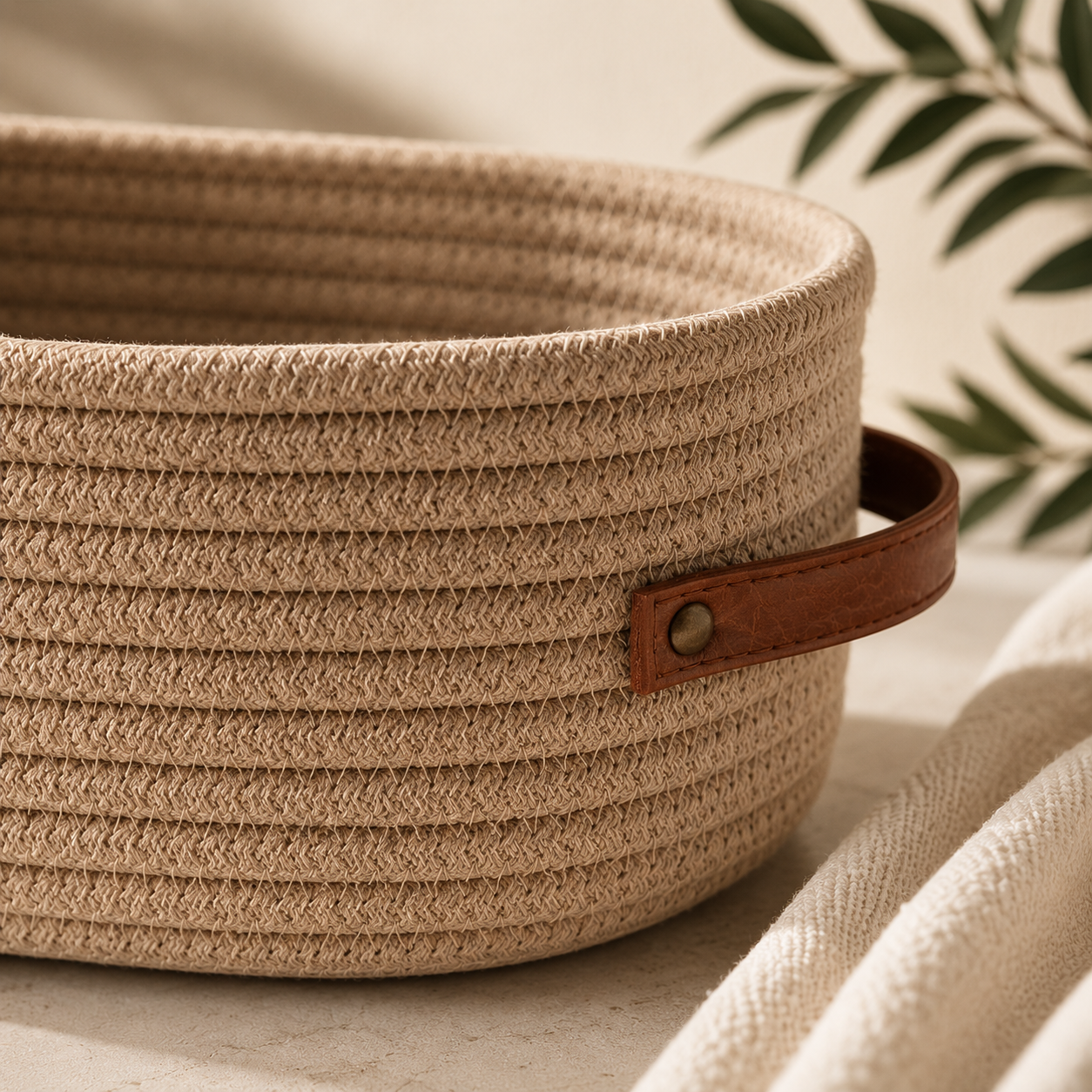 Woven Storage Basket with Handles