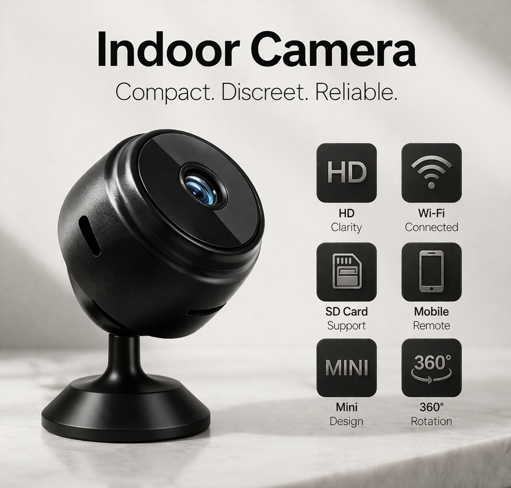 Mini WiFi Security Camera 1080P with Motion Detection & App Monitoring