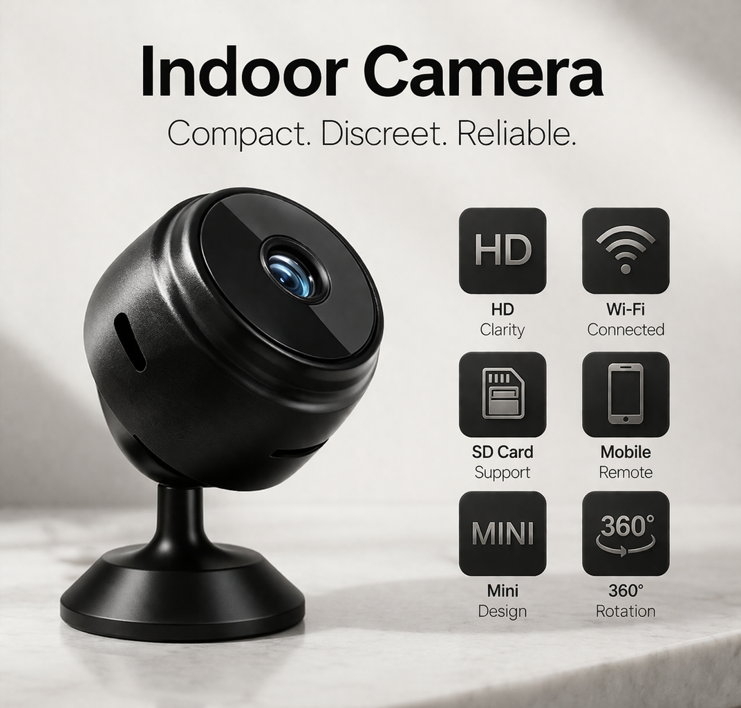 Mini WiFi Security Camera 1080P with Motion Detection & App Monitoring