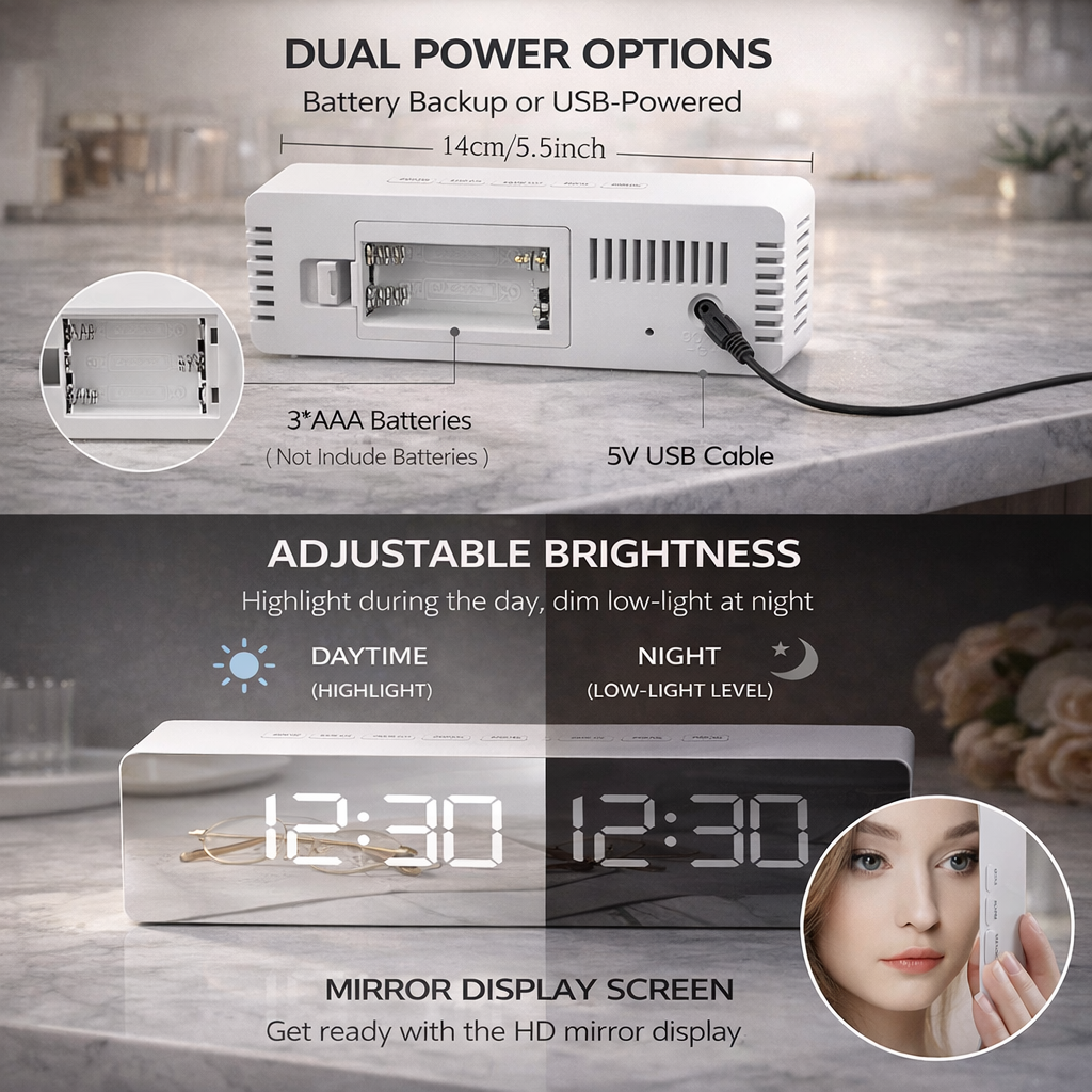 LED Alarm Clock with Temperature