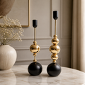 Luxury Gold Candle Holder Set (2 Pieces) – Elegant Table Decor