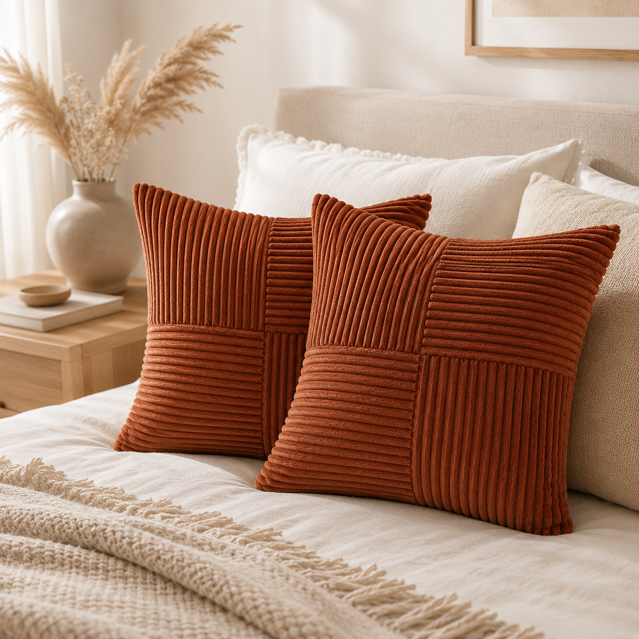Textured Corduroy Cushion Cover