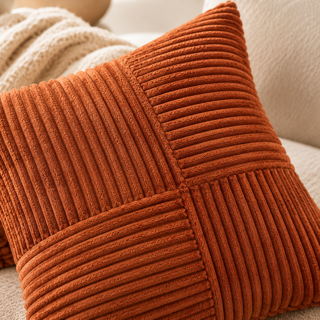 Textured Corduroy Cushion Cover