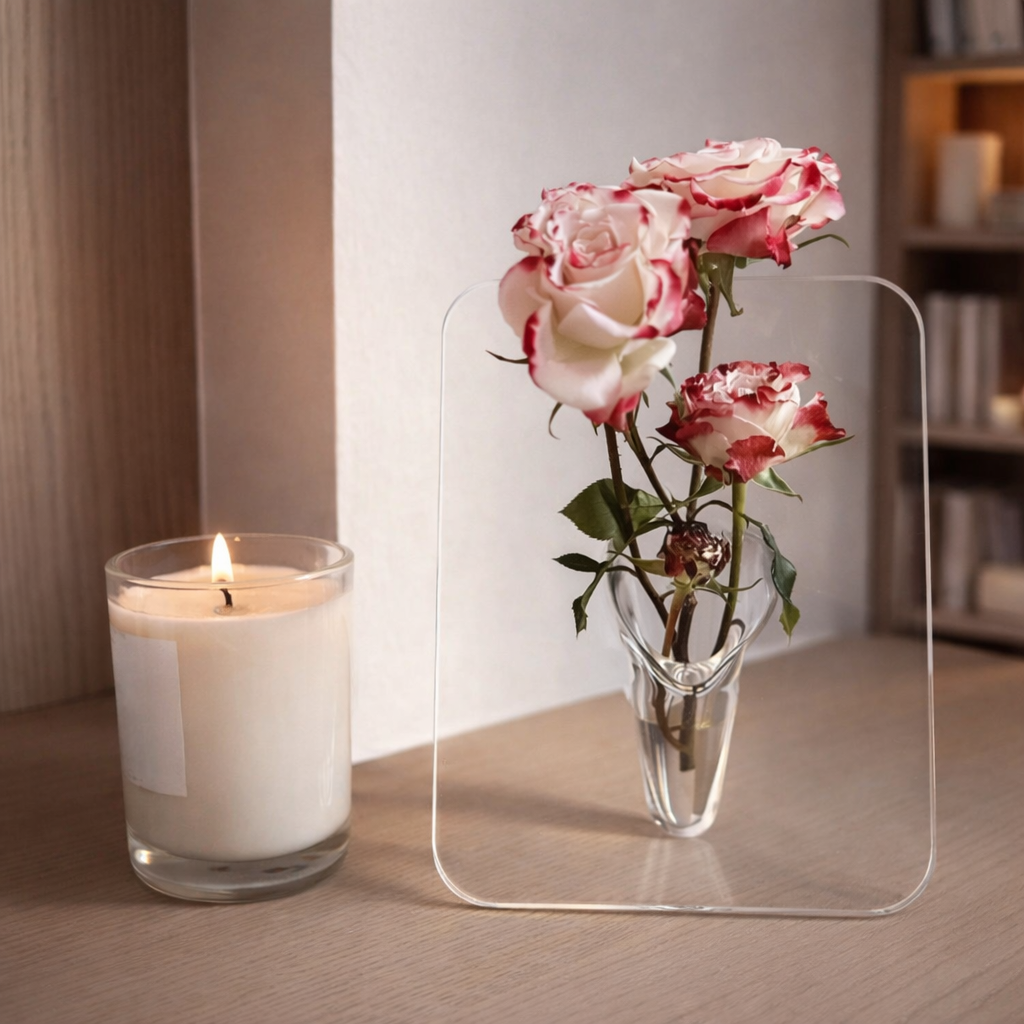 Frame Acrylic Flower Vase – Modern Minimalist Decorative Vase for Home & Desk