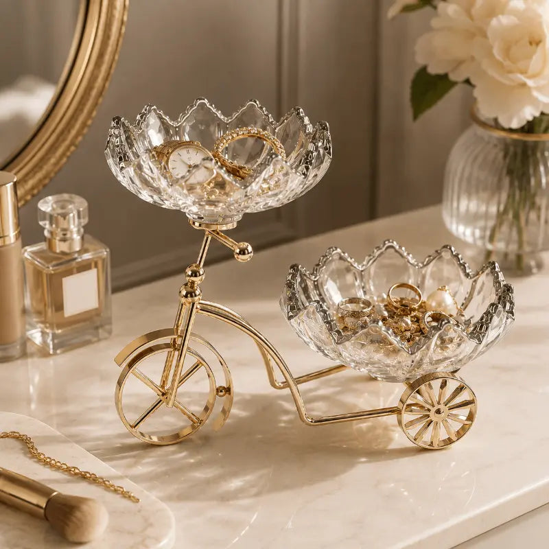 Crystal glass decorative serving bowl for dining table and home décor